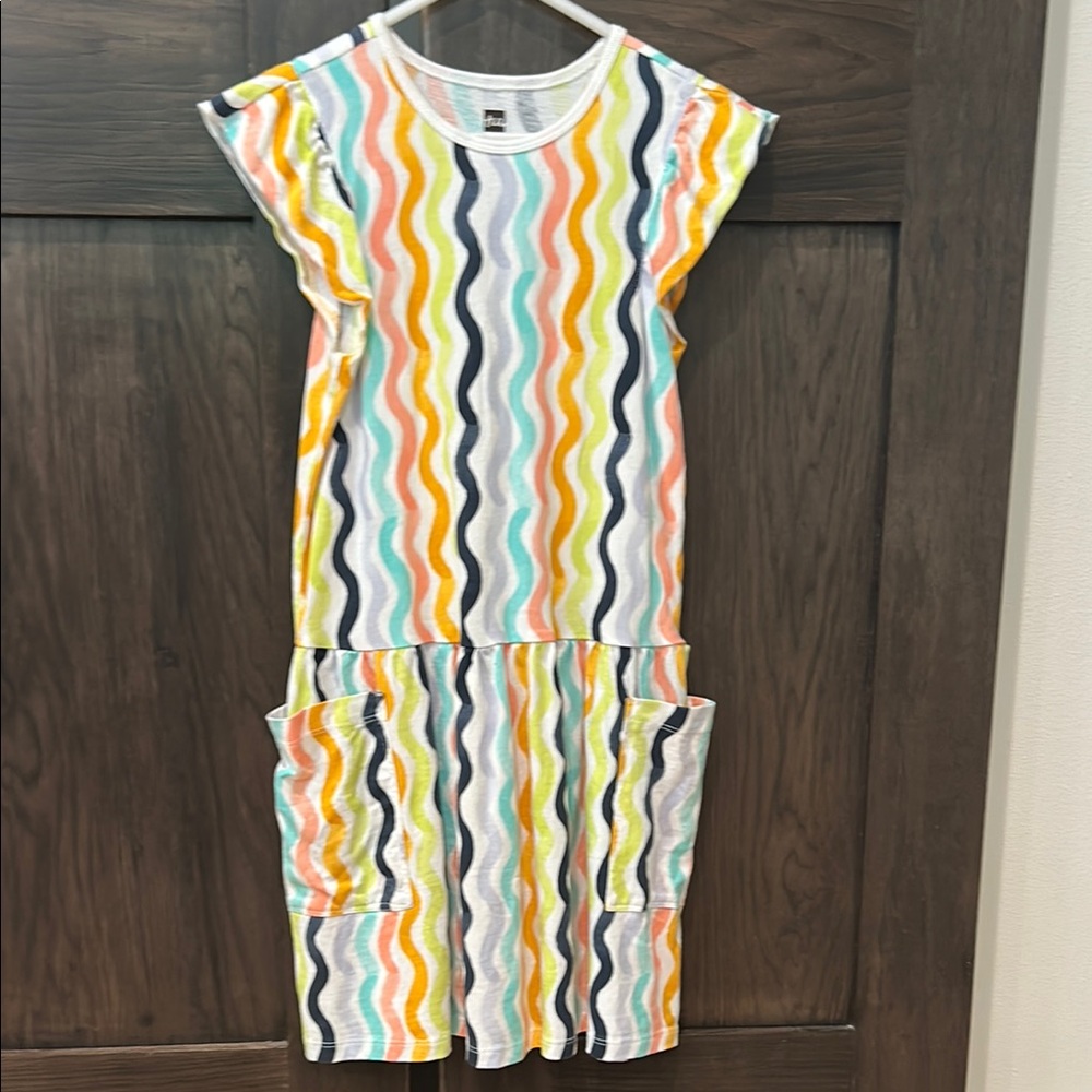 Colorful Wave Pattern Kids Dress